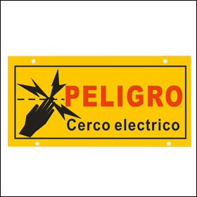 spanish electric fence warning sign